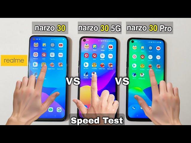 narzo 30 vs narzo 30 5G vs narzo 30 Pro Speed Test