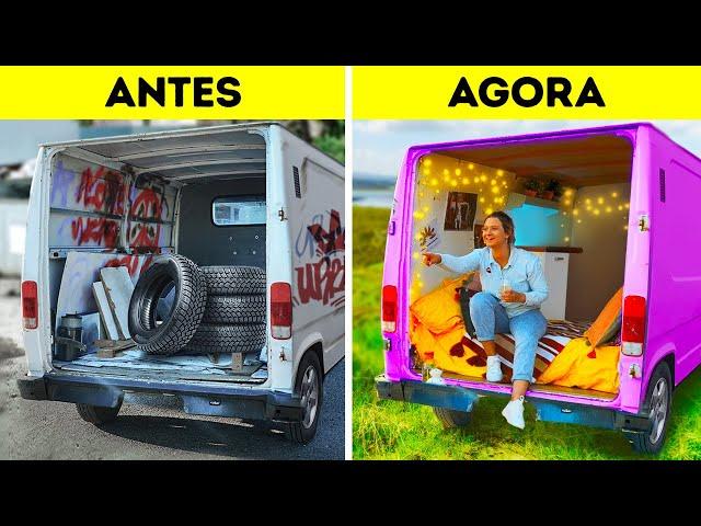 Compramos uma antiga Van Mercedes para fazer uma casa sobre rosas e foi isso o que aconteceu