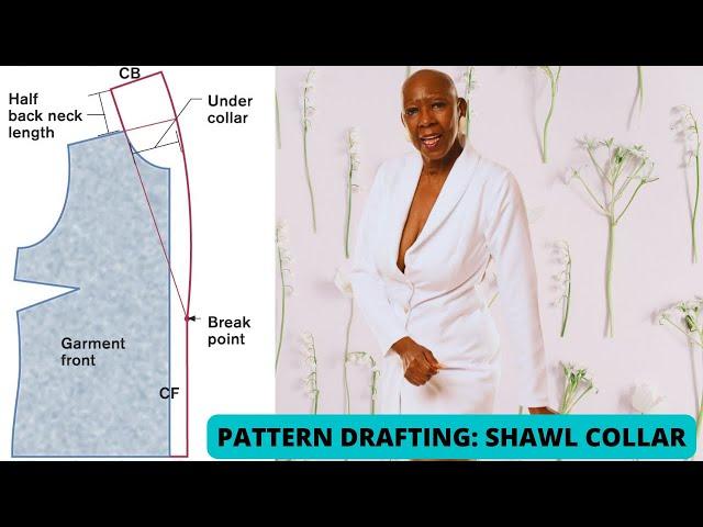 Shawl Collar PATTERN DRAFTING, simple and detailed Yele Stitches Tutorial