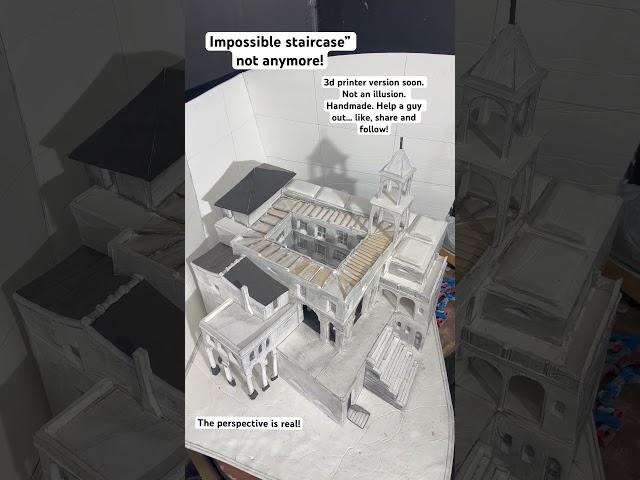 Euclidean staircase, never ending staircase, impossible staircase, staircase illusion, 3d illusions