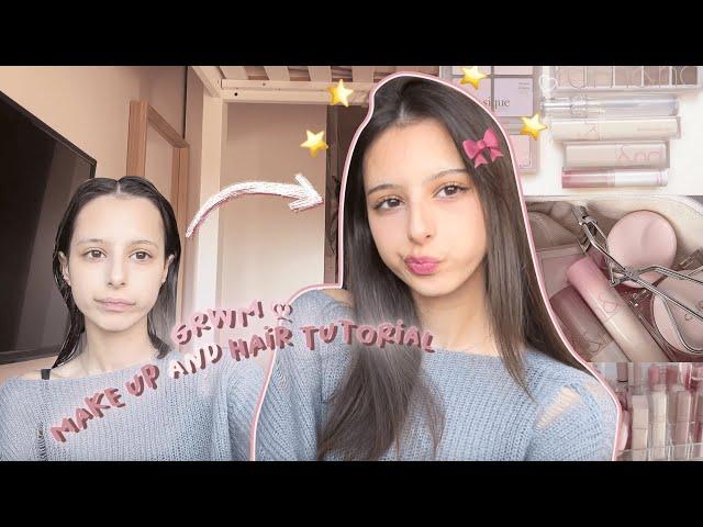 GRWM || makeup & hair tutorial  *ੈ‧₊˚