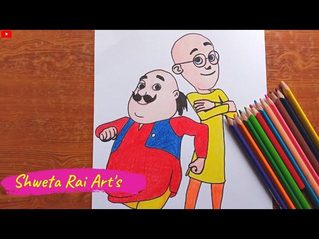 How to Draw Motu Patlu | Motu Patlu Friendship Pencil Drawing | Learn to Draw Cartoon | Motu Patlu