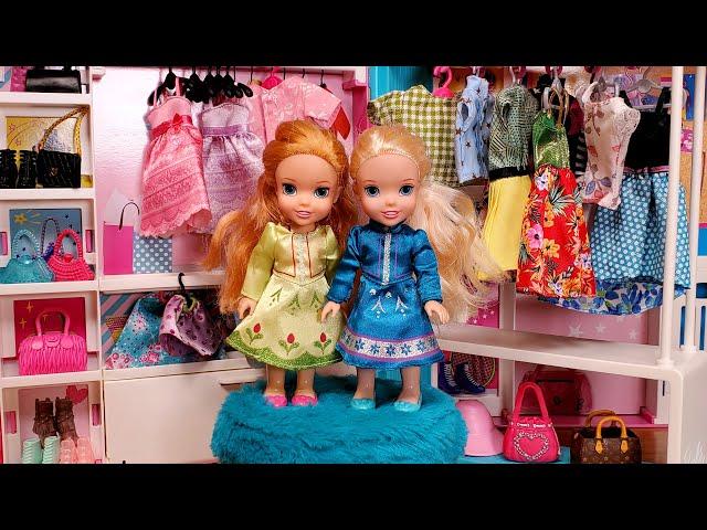 Fashion boutique ! Elsa & Anna toddlers are shopping for dresses - Barbie - LOL