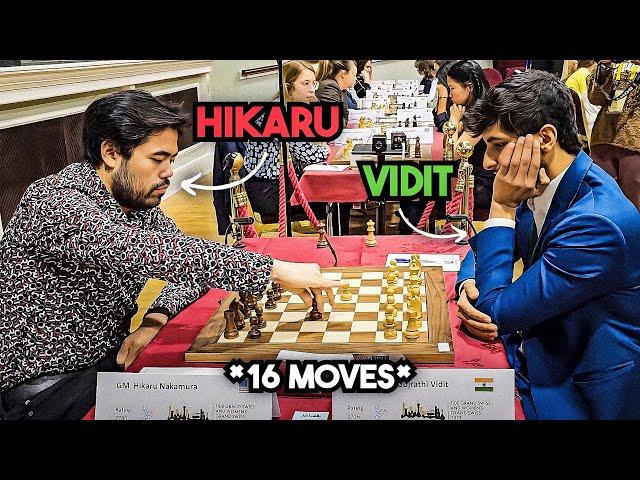 Vidit Gujrathi's shortest game at FIDE Grand Swiss 2023 | Vidit Gujrathi vs Hikaru Nakamura