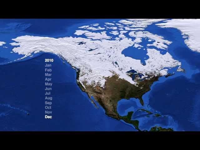 North America Snow Cover (2009-2012) [1080p] [3D converted]