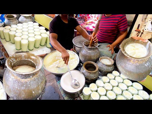 Ajit Patel Selling Most Famous Punjabi Lassi In Mumbai | 3000 Glass Daily | Indian Street Food Dadar