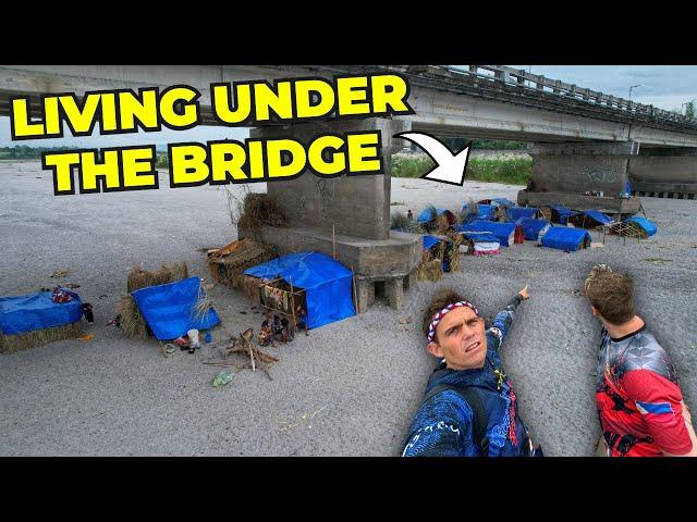 Filipinos Living Under a Bridge During a Typhoon (Going Home)