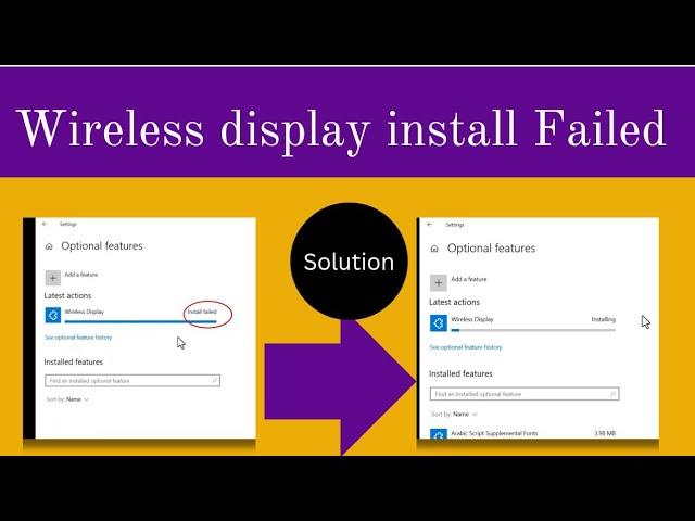 wireless display install failed solution| wireless display install Failed Fixed