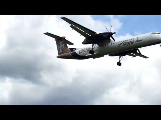 Idaho Vandals Alaska Airlines Dash 8-400 Landing Kelowna Airport