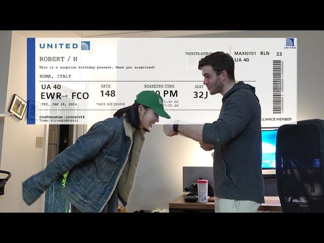 Surprise Giving my husband flight ticket to Rome, Italy as a birthday gift?!?!?!?