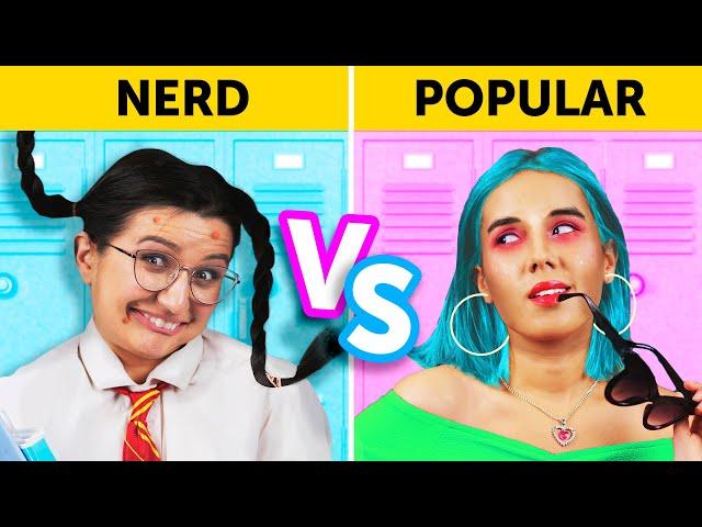 POPULAR VS NERD STUDENT. 12 DIY school pranks and hacks by 5-Minute crafts