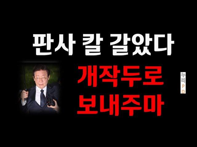 이재명 1심 공직선거 판사/ 뿔났다/개작두 대령/누리pd-tv