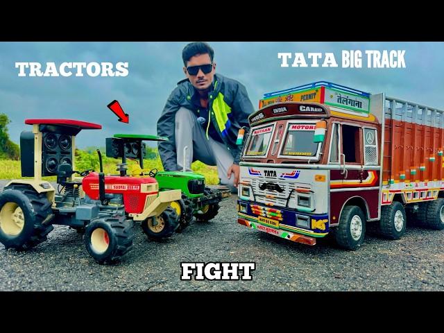 RC TATA 16 Wheels Truck Vs RC Tochan King Tractor - Chatpat toy TV