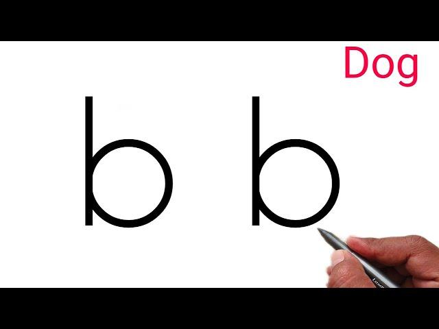 Dog Drawing | Dog Drawing video | how to draw dog from letter b | Easy drawing