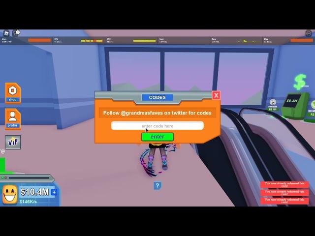 ALL CODES IN MALL TYCOON (roblox)