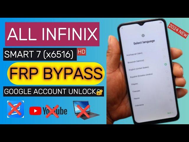 All Infinix Smart 7 HD (x6516) FRP Bypass  || Google Account Unlock || New Method 2024