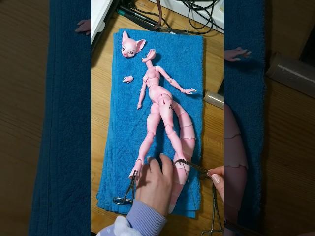 Assembling a pink bjd fox doll / Сборка розовой бжд куклы лисы