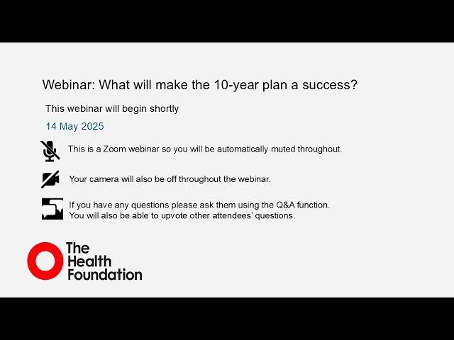 Webinar: What will make the 10-year plan a success?
