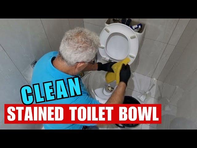 Clean Stained Toilet Bowl Back to New, Using CLR!!!