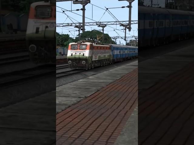 WAP 4 High Speed Crossing Railway Main | Train Simulator 2024 #shorts #shortvideo #viral #short