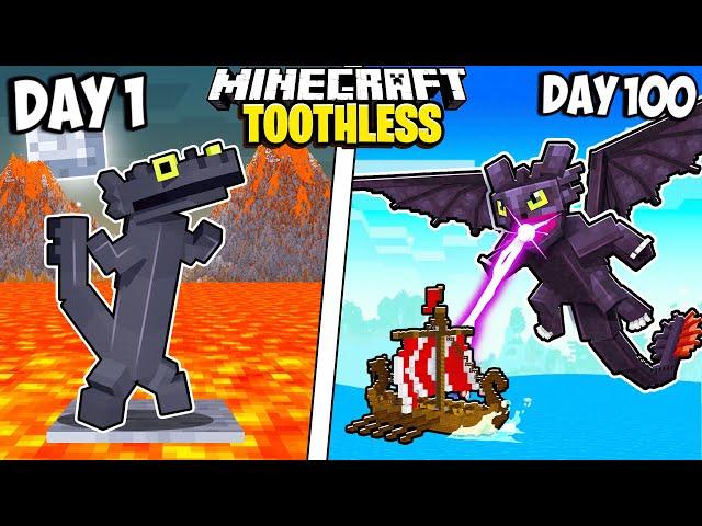 I Survived 100 Days as TOOTHLESS in Minecraft