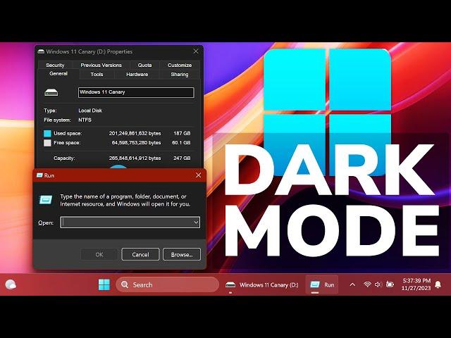 Enable Dark Mode Dialogs in Windows 11 23H2