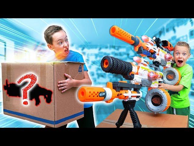 NERF Game: MYSTERY Box of CRAZY BIG Nerf Blaster Combos