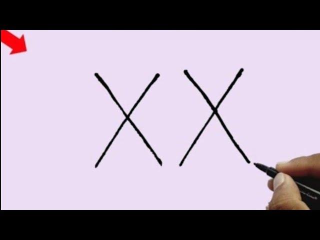 How to draw Beautiful Birds From Letter XX | Easy Bird Drawing | Love Birds Drawing | Parrot Drawing