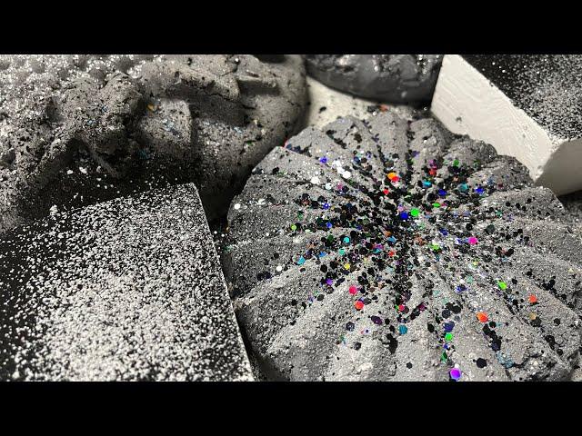 Charcoal Crunchy Gritty Gym Chalk Reforms and Fresh Blocks | ASMR | oddlysatisfying