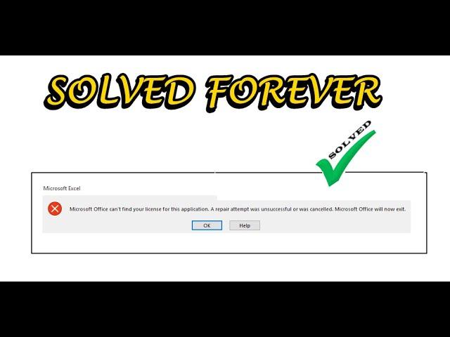 Microsoft Office can't find your license for this application  A repair attempt was unsuccessful or