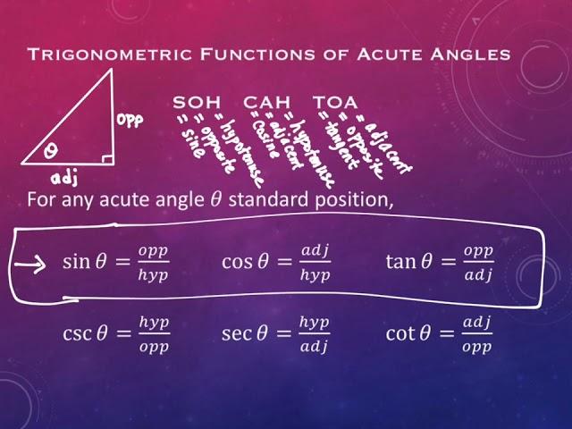 1.2 Right Triangle Trigonometry (part 1)