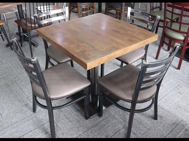 Ladder back classical restaurant chairs and table