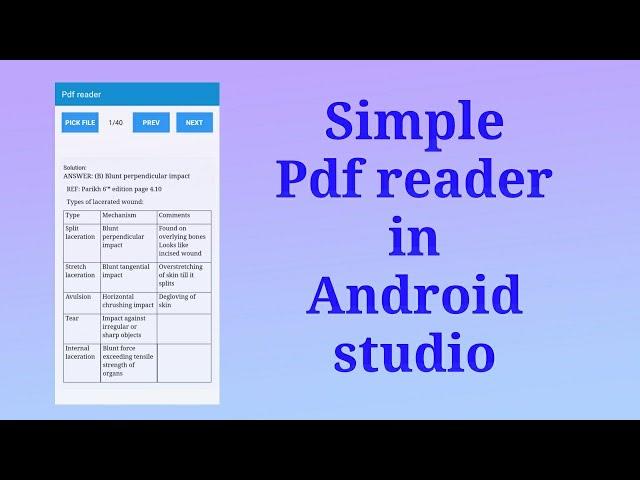 Pick and display a pdf file in android studio