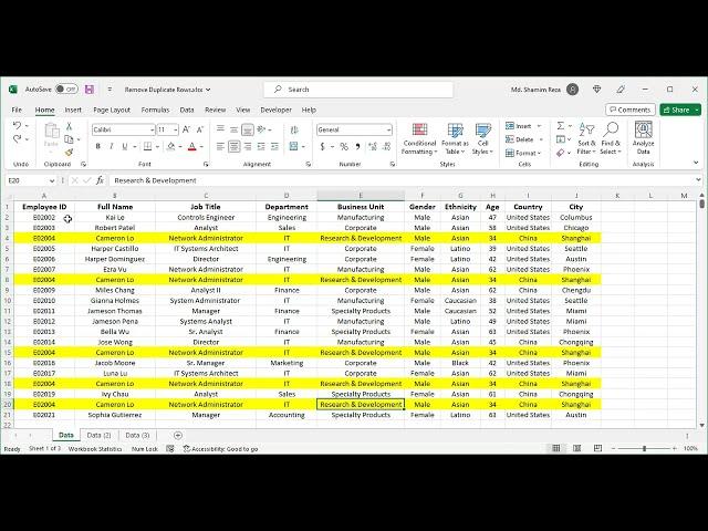 How to Remove Duplicate Rows in Excel