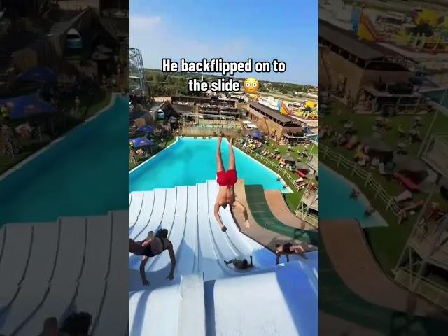 Backflipping onto a slide  (via @flips_by_robin/TT) #shorts