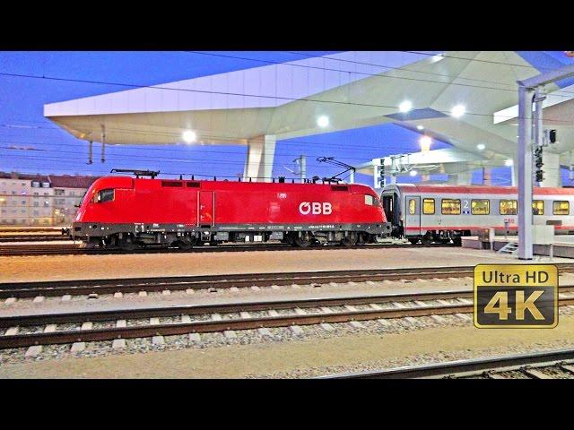 Wien Hauptbahnhof - 40 minutes 4K [Ultra HD] Continuous train arrivals and departures