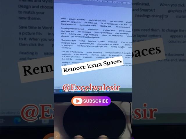 Remove Extra Spaces in Word #excelwalesir #msword #tricks #mswordtips #corporate  #training #shorts