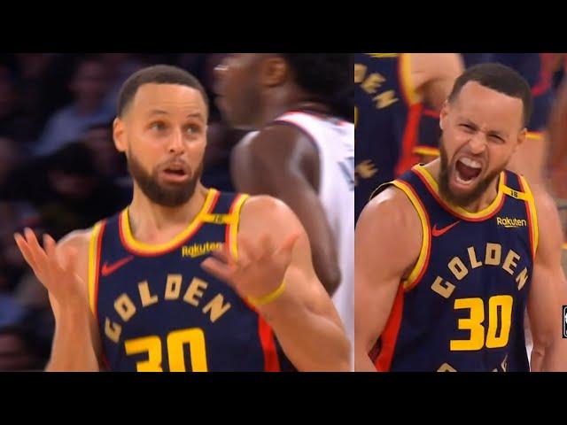 Steph Curry didn't know whether to do night night after clutch 3 vs Knicks 