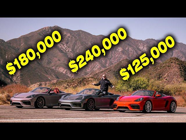 SpydeRS! Porsche 718 Spyder vs Spyder RS vs DeMan 4.5L Spyder! - TheSmokingTire