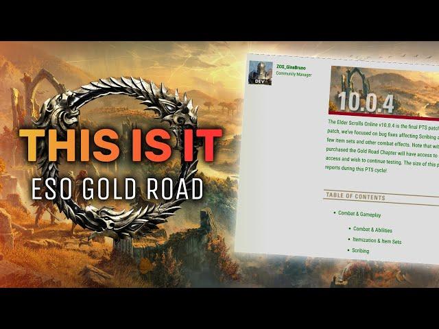 Gold Road Chapter - Final PTS Patch Notes | The Elder Scrolls Online