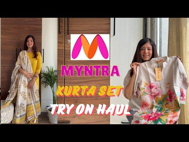 Myntra Kurta set haul | Summer cotton Kurta sets from Myntra 2024 | Myntra try on haul #myntrahaul