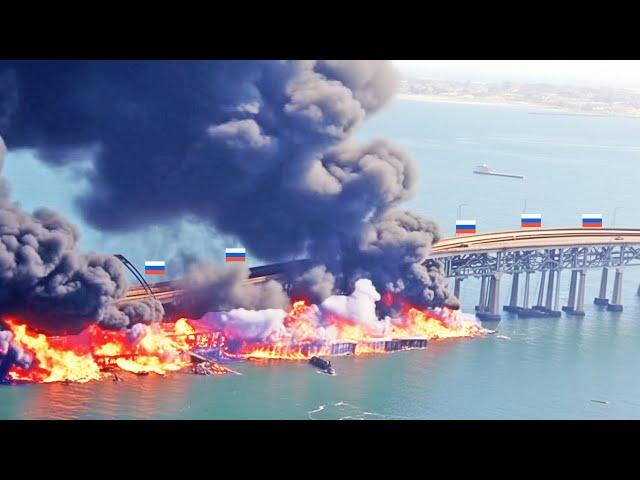 RIGHT NOW! MASSIVE EXPLOSION with a Russian Convoy on the Crimean Bridge