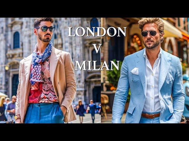 Men's Street Style - Milan  vs. London 