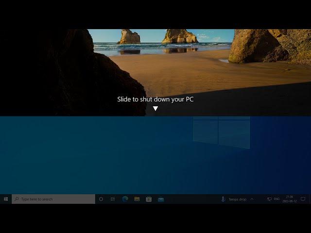 Slide to shut down your PC