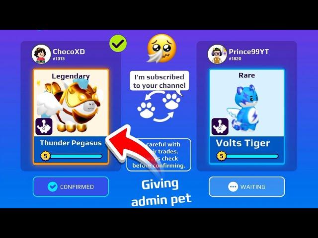 I give 20 Admin pet to my subscriber in pet trade  + Sad moments || pet trade Legendary pets #pkxd