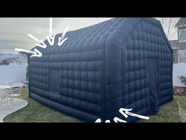 PARTY TIME! WARSUN Large Black Inflatable Night Club Review!   20x16.5x12Ft Inflatable Party Tent