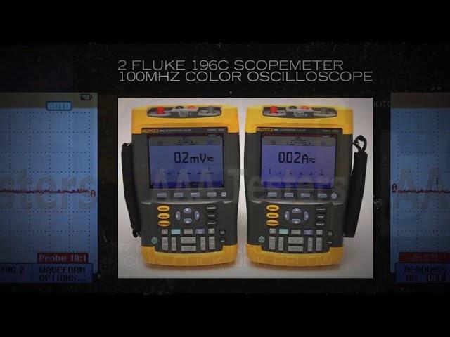 2 Fluke 196C ScopeMeter 100MHz Color Oscilloscope