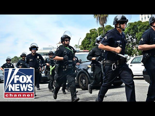HAPPENING NOW: Anti-Trump rioters clash with police in Los Angeles
