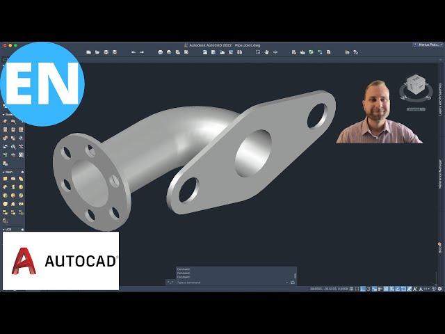 AutoCAD 3D | Modeling a Simple Pipe Joint | Step by step