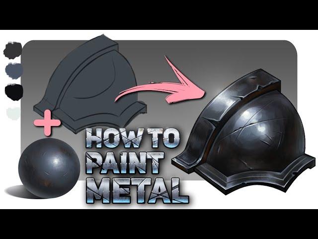 How To Paint METAL - Digital Art For Beginners | Photoshop Digital Painting Tutorial